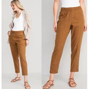 Old Navy - High-Waisted Cropped Linen-Blend Tapered Pants | Sisal | M Petite
